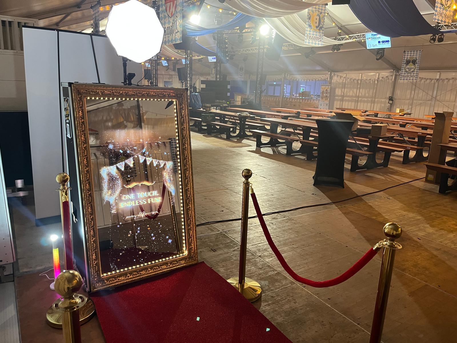 Complete Rayos Moments photobooth-opstelling op een evenement